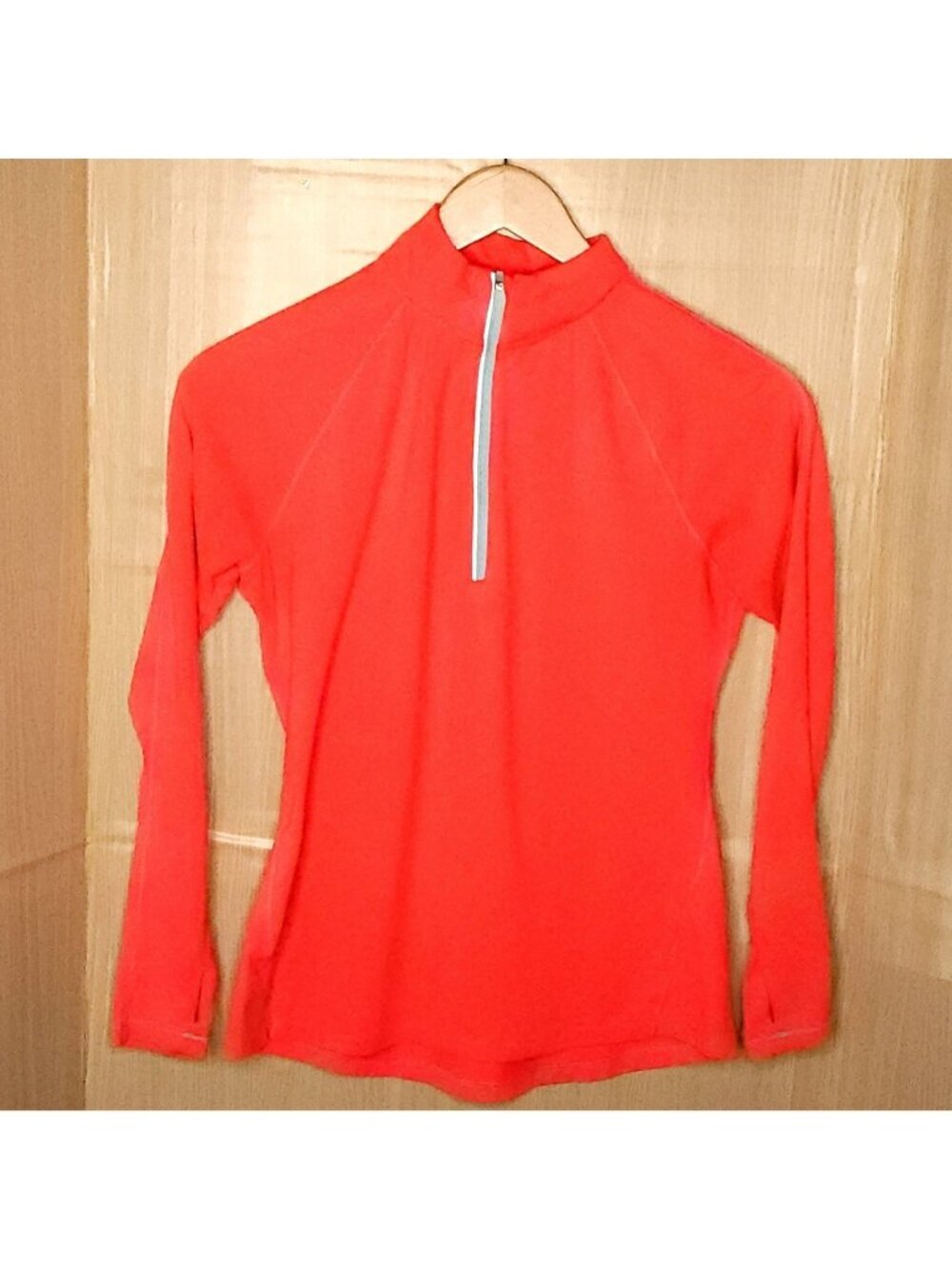Hind Womens Bright Orange Lightweight Quarter Zip Pullover Medium